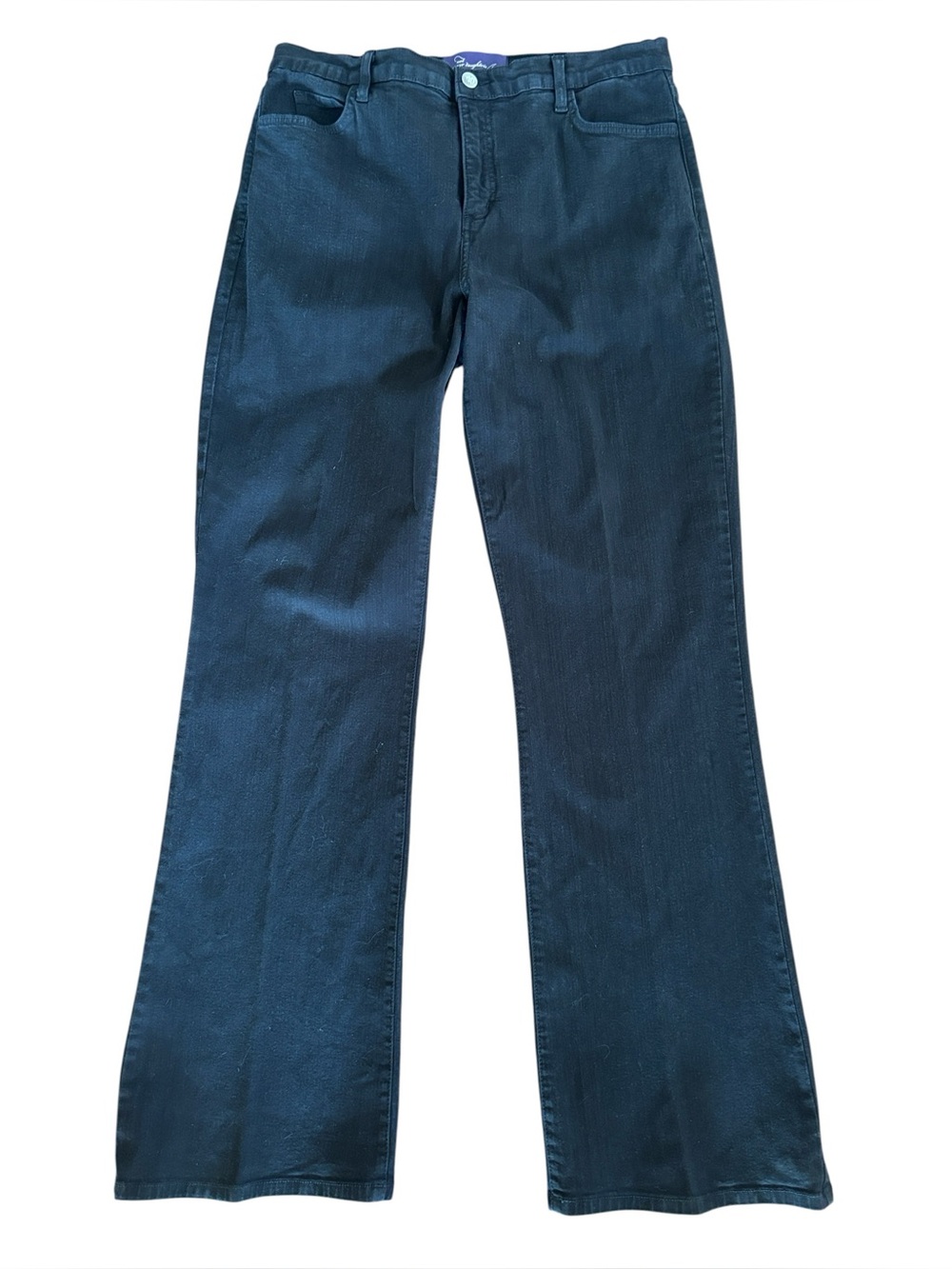 NYDJ Black Wide Flare Leg High Waist Denim Jeans Size 12